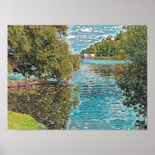 Poster Idyll au lac - peinture numérique