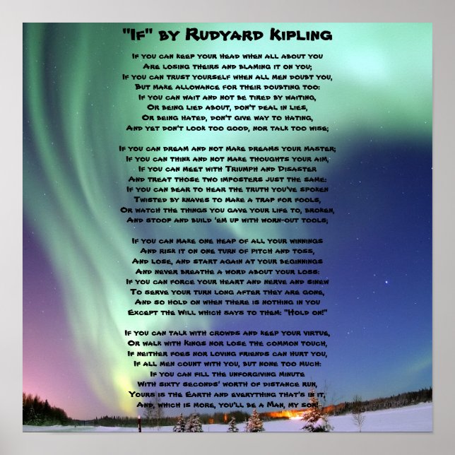 Poster "If-" par Kipling (Devant)