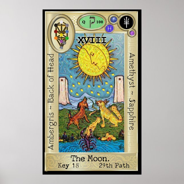 Poster Ifdawn Deepdream Tarot Key 18 ~ La Lune (Devant)