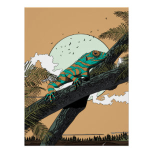 Poster Iguana dans la jungle
