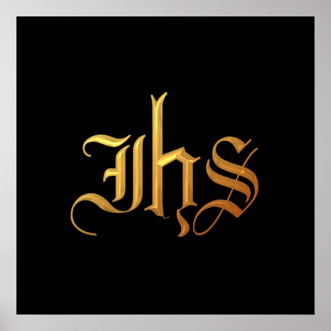 Poster IHS "3D" en or (Devant)