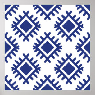 Poster Ikat motif Ethnic textile tribal American Americ