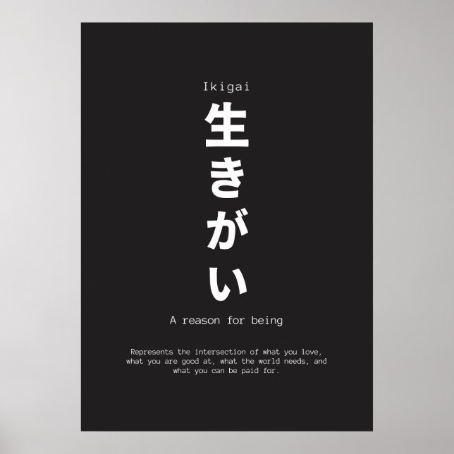 Poster ikigai japaneses inspiration citation (Devant)