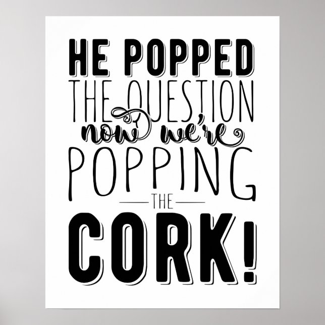 Poster Il a fait sa demande de mariage douche de mariée (Devant)