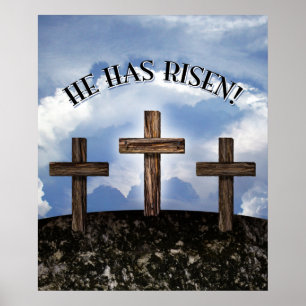 Poster Il A Risqué 3 Croix Robustes