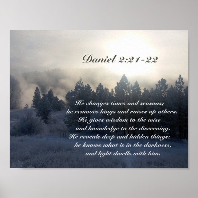 Poster Il change les temps et les saisons, Daniel 2:21 Bi (Devant)