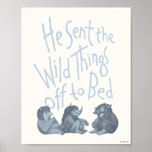 Poster Il envoya les bêtes sauvages au lit - Bleu