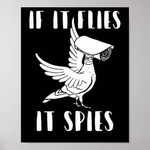 Poster Il espionne la théorie du complot Les oiseaux ne 