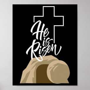 Poster Il Est Ressuscité 3 Jours Jésus Christ Joyeux Pâqu