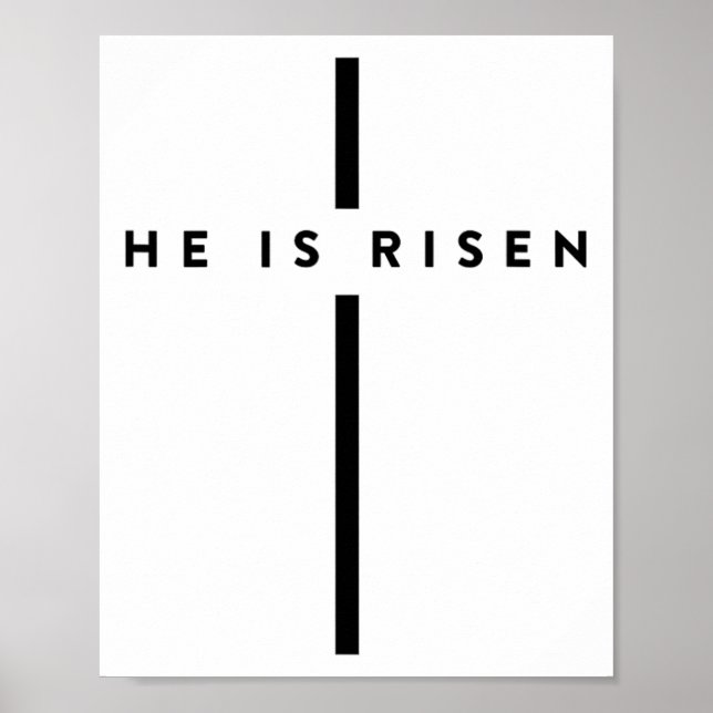 Poster Il Est Ressuscité Croix Jésus Pâques Chrétiens 1 (Devant)