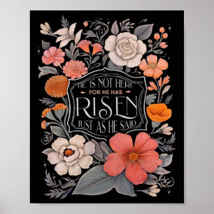 Poster Il est ressuscité Il n'est pas ici Jour de Pâques