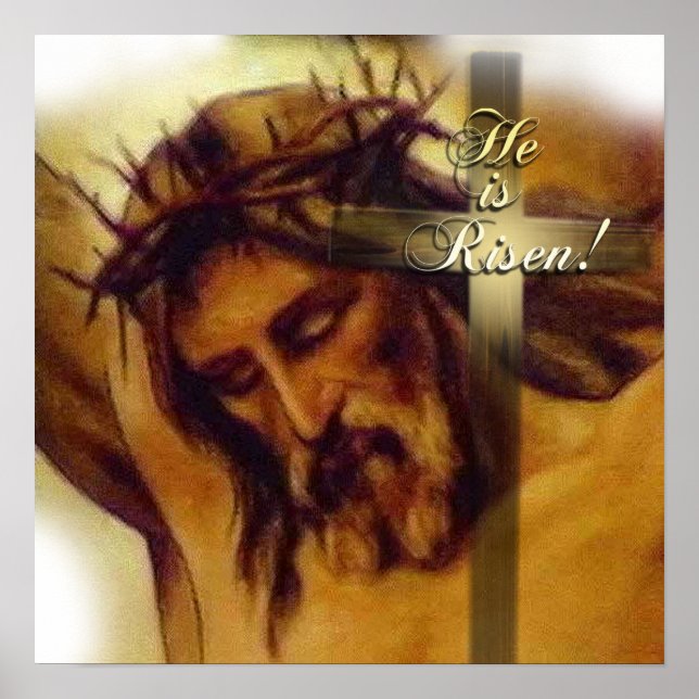 Poster Il est ressuscité ! Jésus a ressuscité Pâques (Devant)