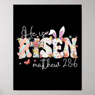 Poster Il Est Ressuscité Jésus Chrétien Joyeuse Fête De P