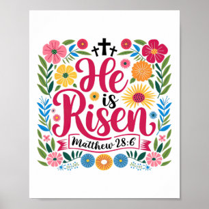 Poster Il Est Ressuscité Jésus Chrétien Joyeuses Pâques B