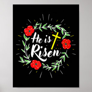 Poster Il Est Ressuscité Jésus Chrétien Joyeuses Pâques F