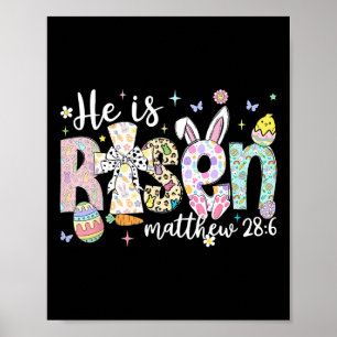 Poster Il Est Ressuscité Jésus Chrétien Joyeux Enfant De 
