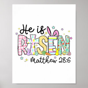Poster Il Est Ressuscité Jésus Chrétien Joyeux Enfant De 