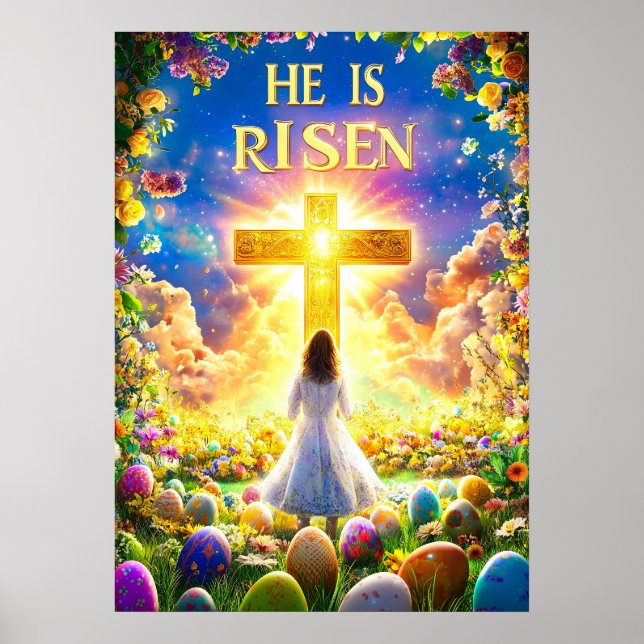 Poster Il est ressuscité Jésus de Pâques (Devant)