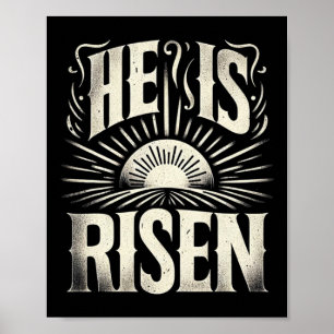 Poster Il Est Ressuscité Jésus Dieu Chrétien Soleil Résur