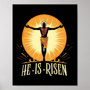 Poster Il Est Ressuscité Religieux Pâques Jésus Christian