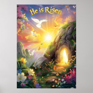 Poster Il est ressuscité — Résurrection de Pâques — Luc 2