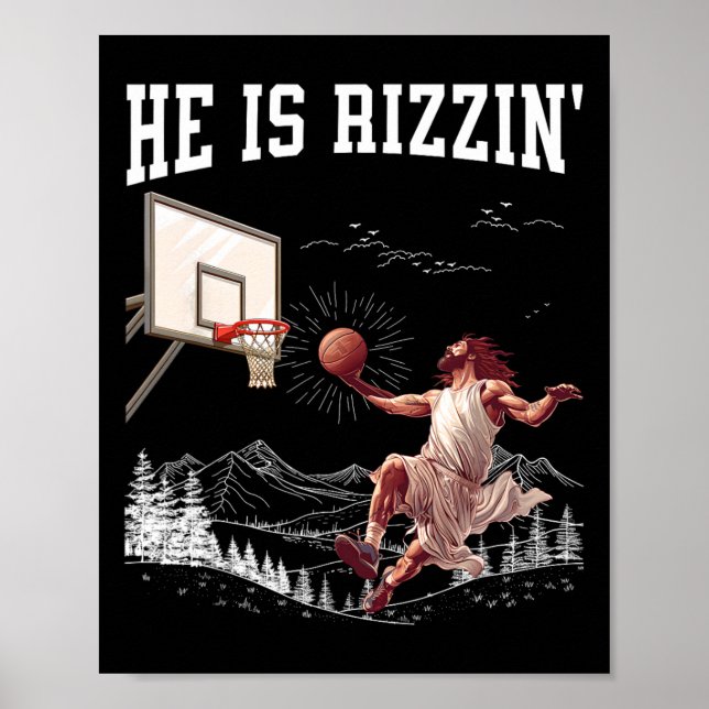 Poster Il Est Ressuscité Rizzin' Pâques Jésus Foi Chrétie (Devant)