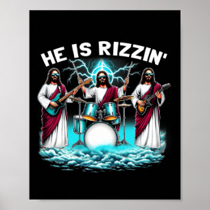 Poster Il est Rizzin 'Jésus a Rizzen drôle chrétien Byn