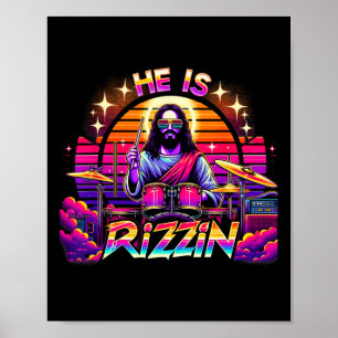 Poster Il Est Rizzin' Joyeux Jour de Pâques Drôle Chrétie