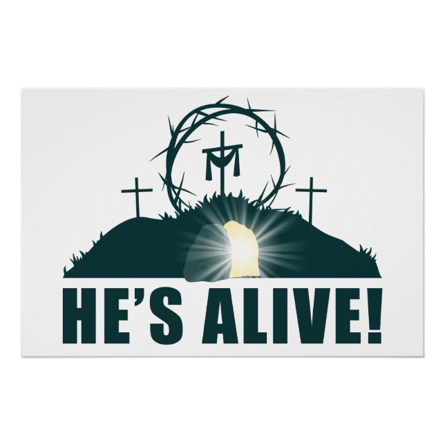 Poster Il est vivant ! Pâque chrétienne Pâques Jésus vide (Devant)