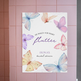 Poster Il fait battre son coeur | Fête des mariées élégan