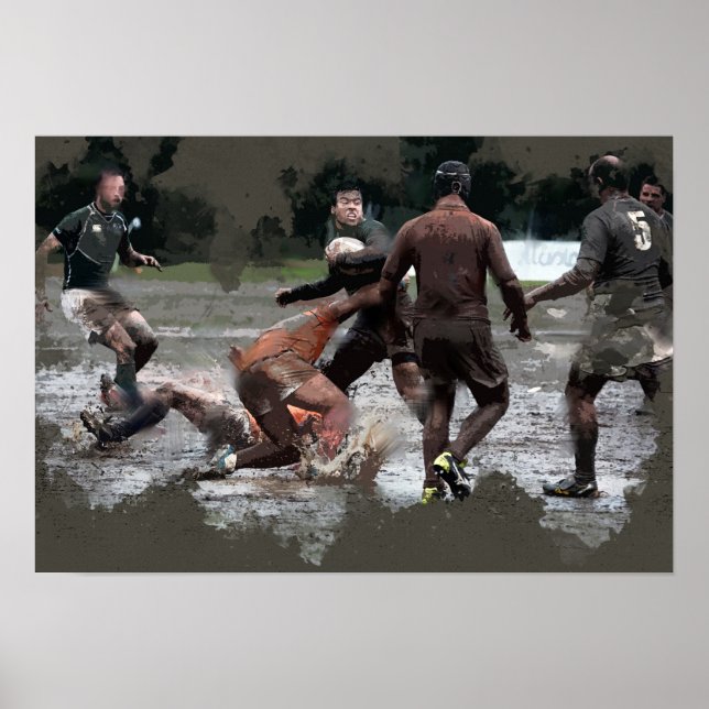 Poster Il faut des balles en cuir pour jouer au rugby (Devant)