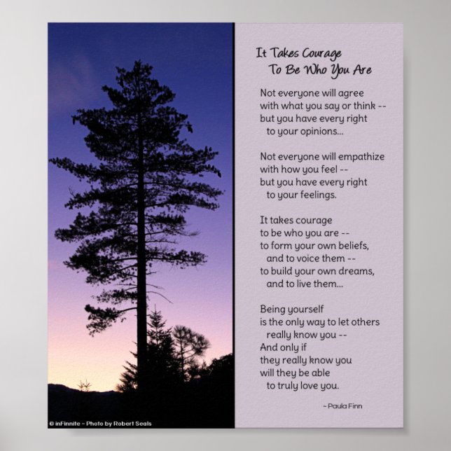 Poster Il Faut Du Courage Pour Être Qui Vous Êtes...Poste (Devant)