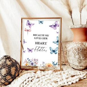 Poster Il me donne des papillons Fleur sauvage Fête des m