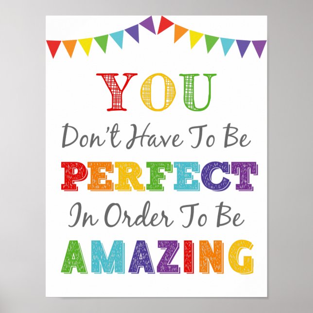 Poster Il n'est pas nécessaire d'être parfait pour être E (Devant)