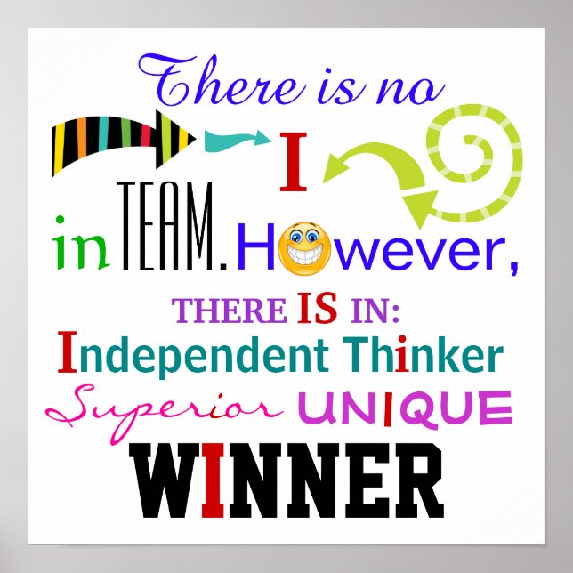 Poster Il n'y a pas de "I" en TEAM, TOUTEFOIS ... (Devant)