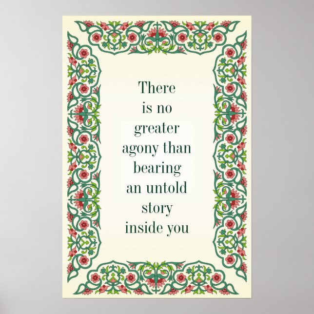 Poster Il n'y a pas de plus grande agonie que de porter u (Devant)