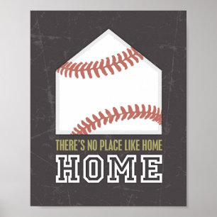 Poster IL N'Y A PAS D'ENDROIT COMME HOME Baseball Print