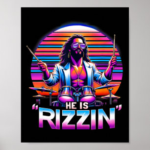 Poster Il Rizzin' Jésus A Rizzen Funny Pâques Christ