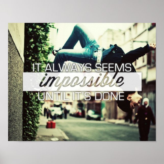 Poster Il Semble Toujours Impossible - Citation Motivatio (Devant)