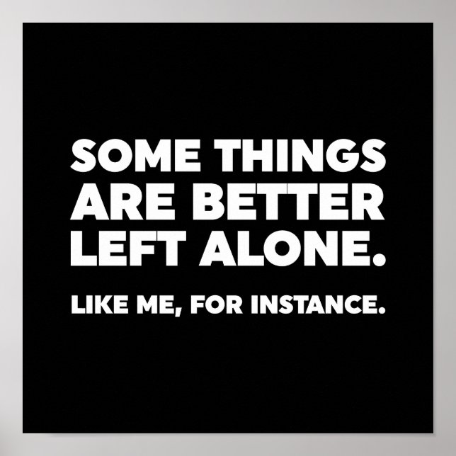 Poster Il Vaut Mieux Laisser Certaines Choses Seules. Com (Devant)