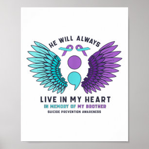 Poster Il Vit Toujours Dans Mon Coeur Prévention Du Suici