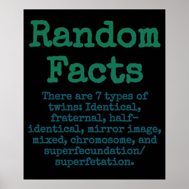 Poster Il Y A 7 Types De Jumeaux - Trivia Fait (Devant)