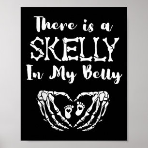 Poster Il Y A Un Skelly Dans Mon Belly Skeleton Halloween