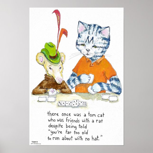 Poster Il y avait un chat Tom - poème illustré (Devant)
