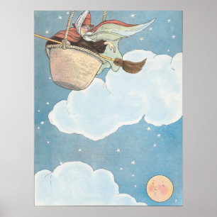 Poster Il y avait une vieille femme jetée dans un panier,
