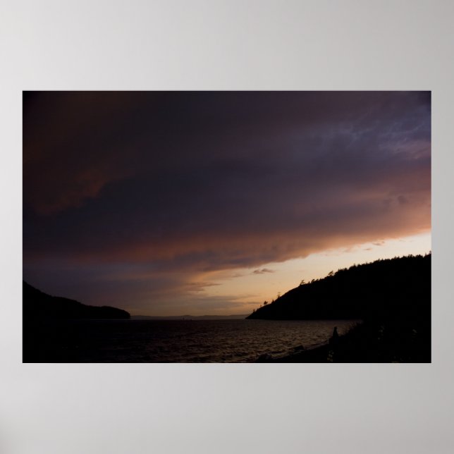 Poster Île Anacortes et coucher de soleil de Burns Bay Im (Devant)