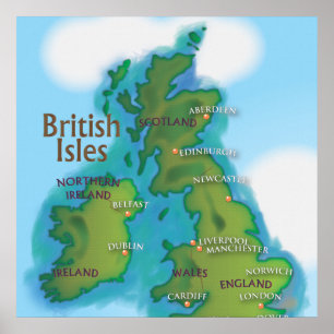 Poster Île britannique