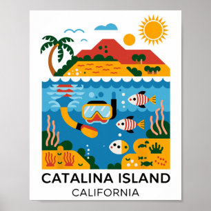 Poster Île Catalina Californie Randonnée 