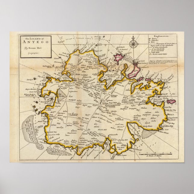 Poster Île d'Antego (Devant)