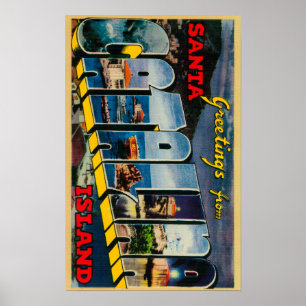 Poster Île de Père Noël Catalina, la Californie